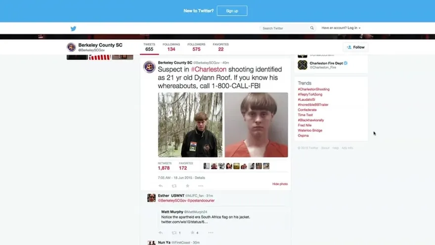 Detienen a sospechoso de asesinatos de Charleston