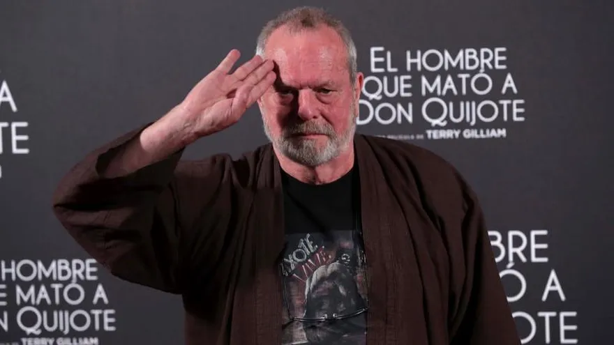 El cineasta británico Terry Gilliam durante el photocall previo al estreno de "El hombre que mató a don Quijote",.