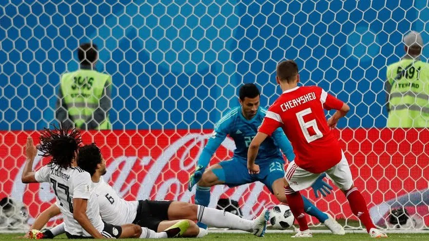 Gol de Denís Chéryshev. Rusia 2-0 Egipto