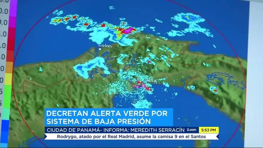 Decretan alerta verde para todo el país por sistema de baja presión