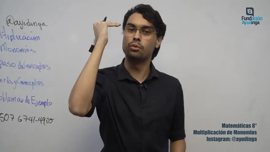 Ayudinga Matemáticas 8° - Multiplicación de Monomios con Exponentes Literales Parte I 6 de abril de 2020