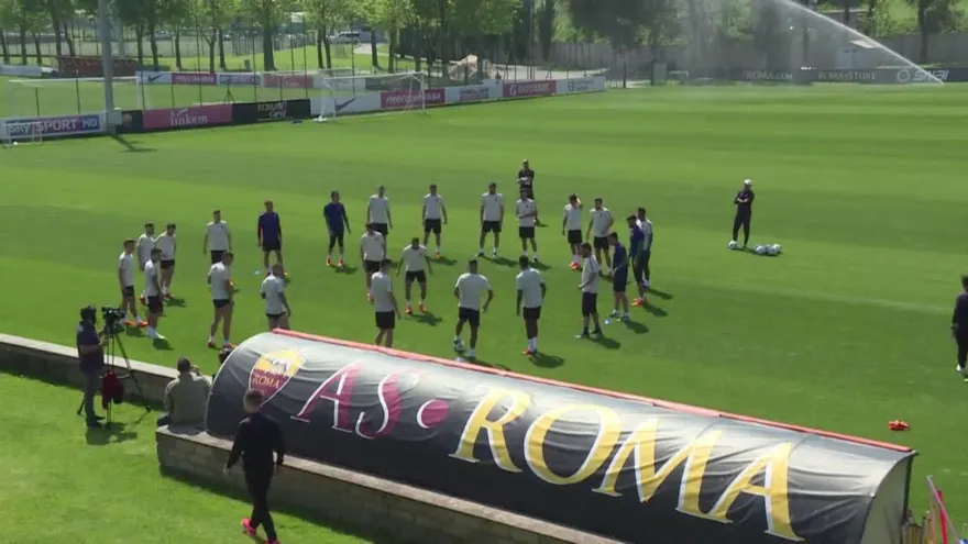 La Roma en entrenamientos para Champions