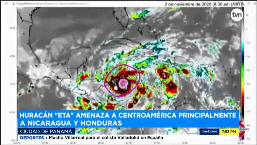 Huracán "ETA" amenaza a Centroamérica principalmente a Nicaragua y Honduras
