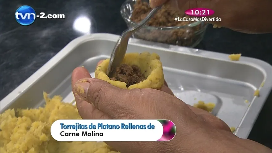 Receta - Torrejitas de Plátanos rellenos de carne molida