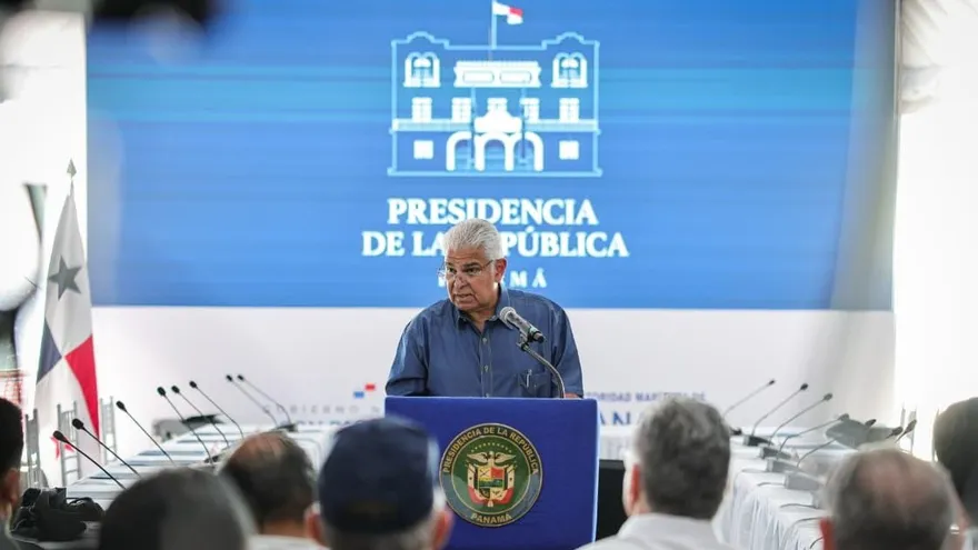 José Raul Mulino, presidente de Panamá en conferencia de prensa en Chiriquí.