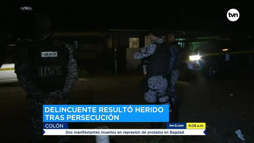 Hombre herido tras persecución en Colón