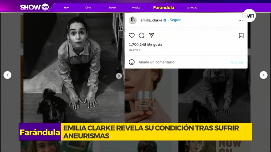 Emilia Clarke revela que sufrió dos aneurismas durante la grabación de 'Game of Thrones'