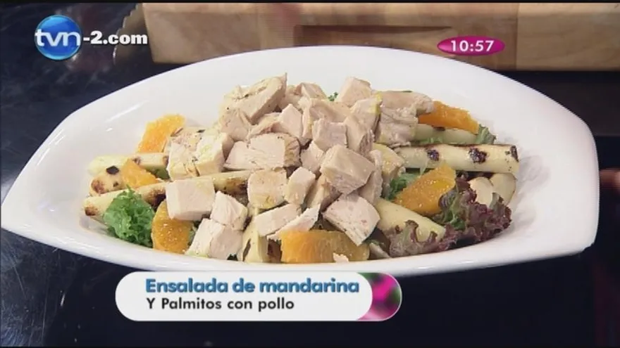 ENSALDA DE MANDARINA Y PALMITOS CON POLLO