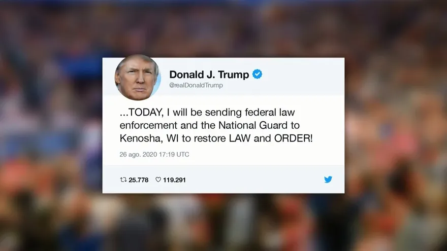 Trump envía Guardia Nacional a Kenosha, donde fue arrestado un joven por muertes en protestas