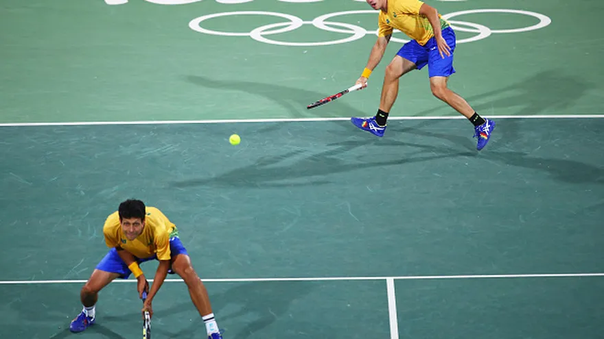 Bruno Soares (d)  y Marcelo  Melo (i)