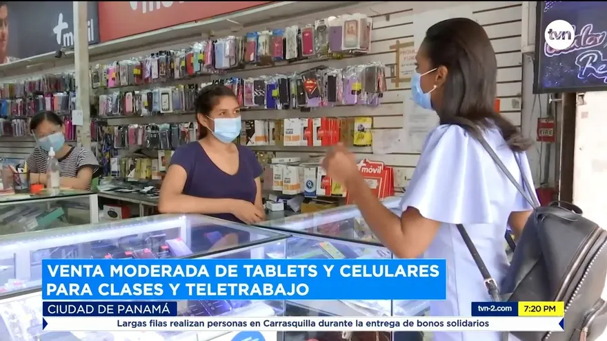 Venta moderada de tablets y celulares para clases y teletrabajo