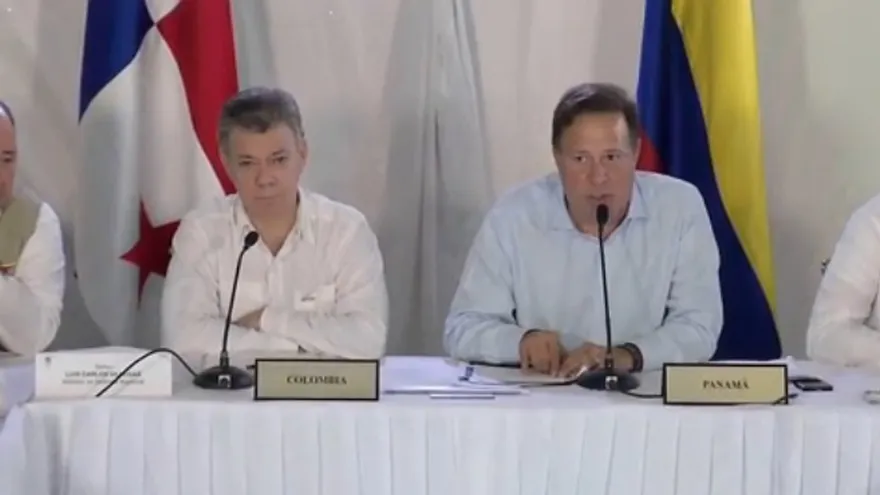El presidente de Colombia, Juan Manuel Santos y el el mandatario de Panamá, Juan Carlos Varela. (Foto/Ilustrativa).