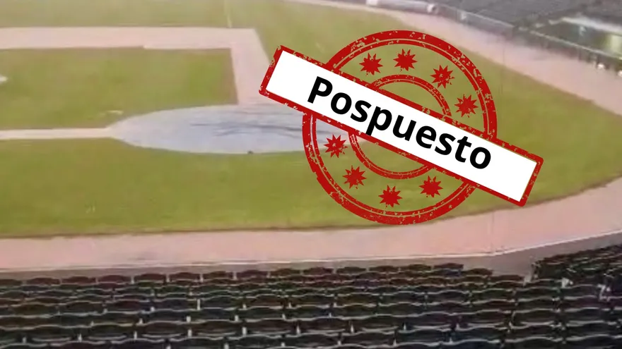 Imagen que anuncia la posposición por lluvia del juego 4 de la serie final del III Campeonato Nacional U23
