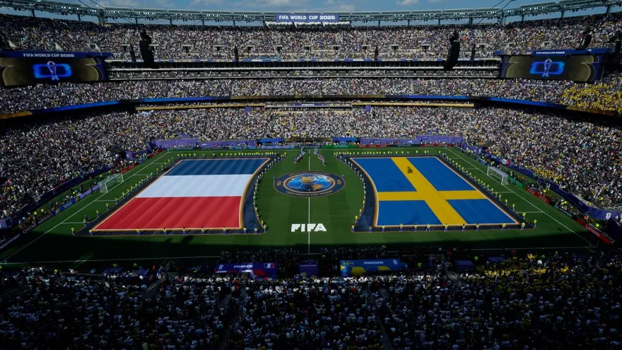 Vista panorámica del Estadio de Nueva York Nueva Jersey antes de iniciar el partido entre Francia y Suecia