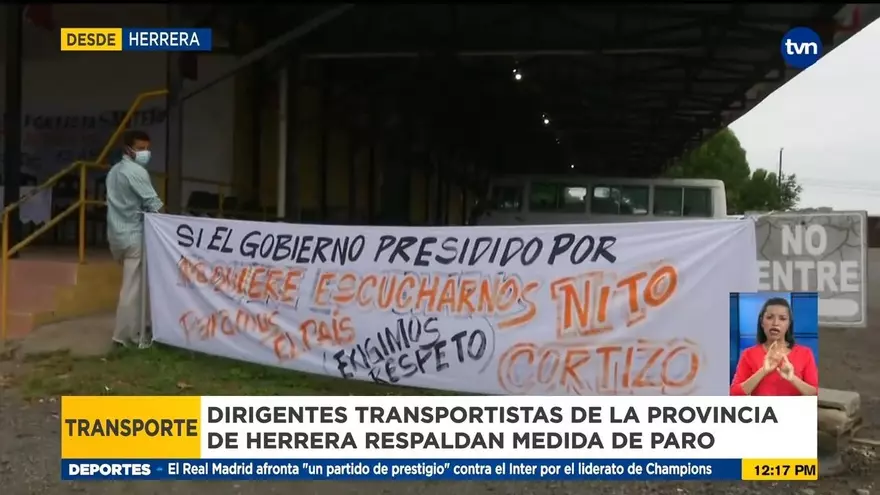 Transportistas de Los Santos apoyan medida de paro nacional