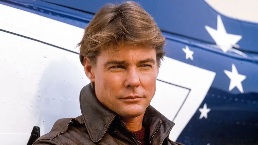 Actor Jan-Michael Vincent, protagonista de la serie Lobo del Aire