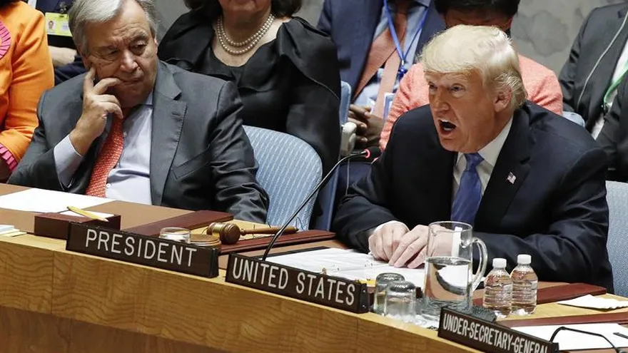 El presidente de Estados Unidos, Donald Trump, fue registrado este miércoles al presidir el Consejo de Seguridad de las Naciones Unidas (ONU), en la sede de la ONU en Nueva York (EE.UU.).