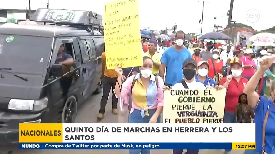 Protestas de docentes en Azuero
