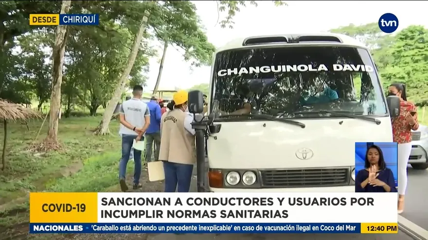 Usuarios y transportistas en Chiriquí sorprendidos incumpliendo medidas de bioseguridad