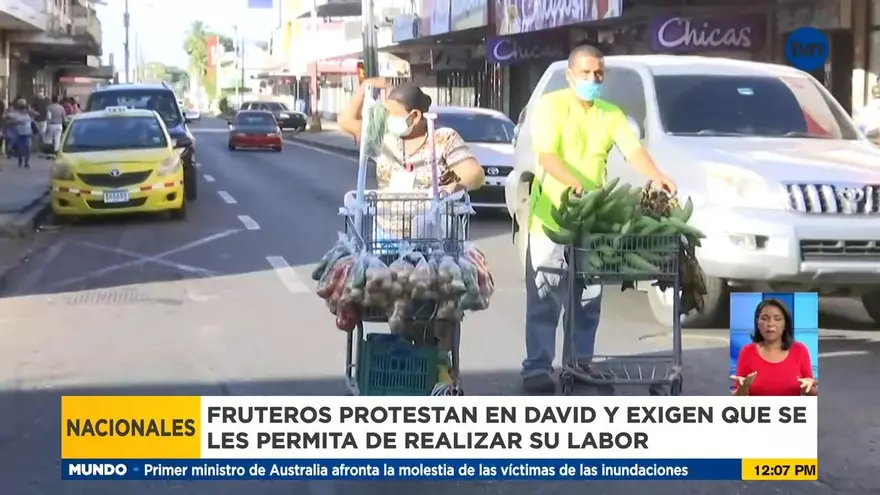 Vendedores de frutas y verduras protestan en Chiriquí