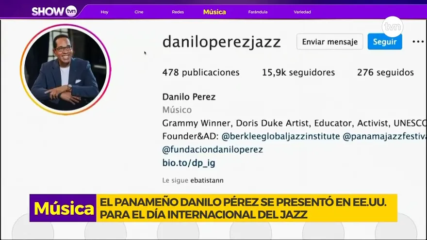Danilo Pérez se presenta en el Día Internacional del Jazz