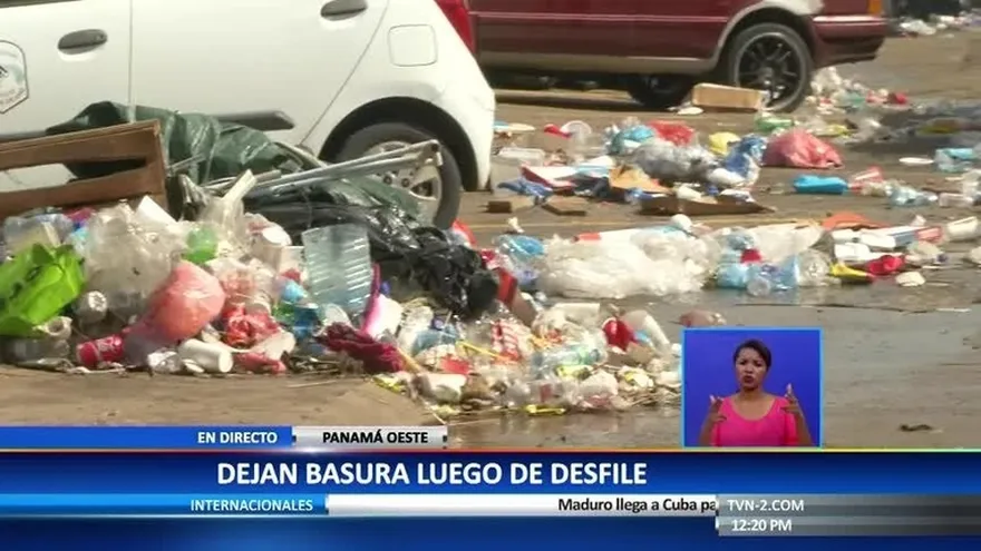 Basura inunda calles de La Chorrera tras desfile