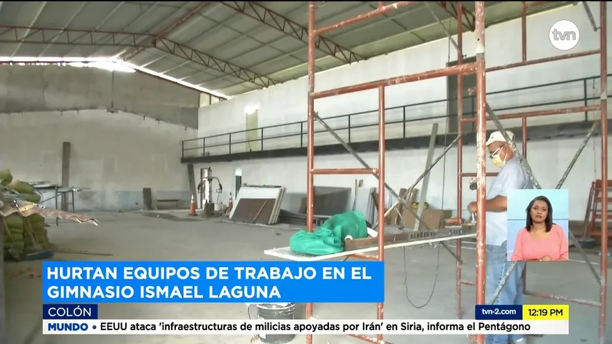 Hurtan equipos de trabajo en gimnasio Ismael Laguna de Colón