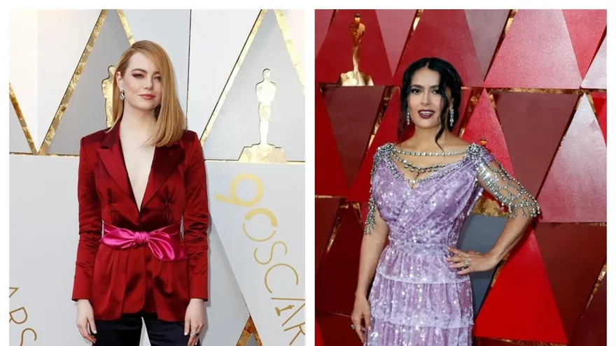 Emma Stone, considerada la mejor vestida, mientras Salma Hayek se llevó la calificativo de  la peor en la alfombra roja de los  Óscar 2018.