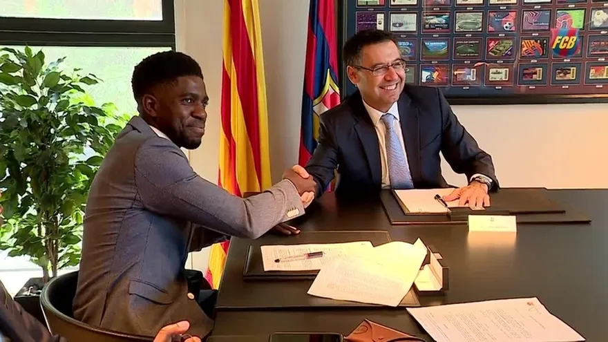 Samuel Umtiti primer día en el FC Barcelona en 100 segundos