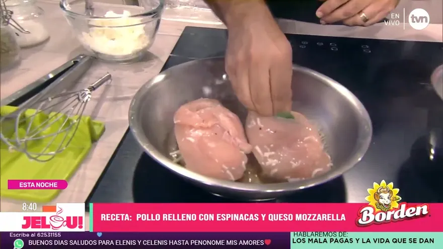 Receta: pollo relleno de espinaca y queso