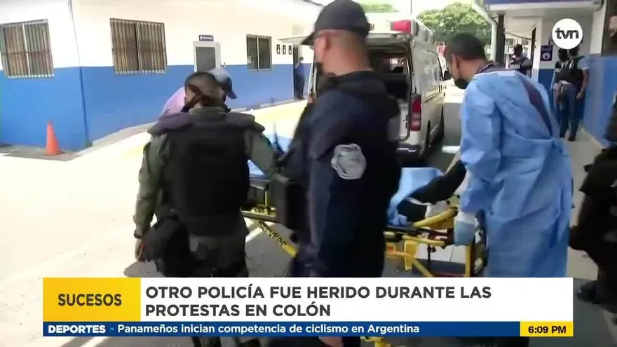 Otro policía fue herido durante las protestas en Colón
