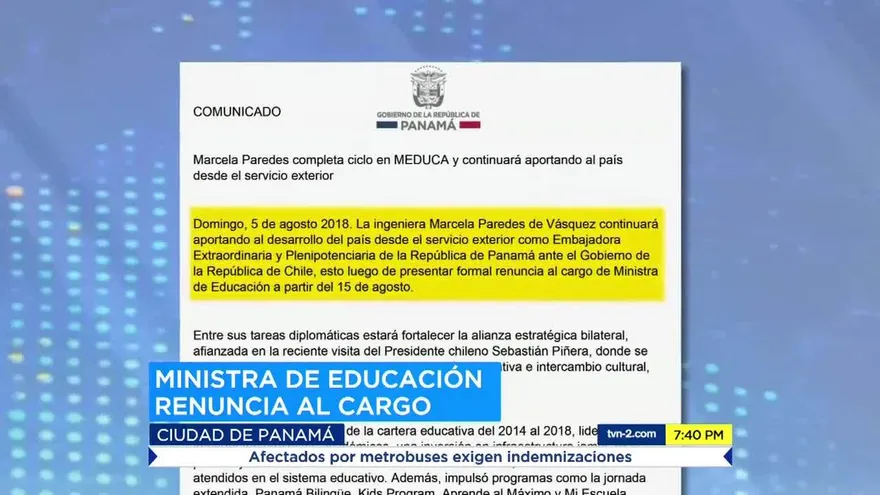 Cuestionan repentina renuncia de la Ministra de Educación