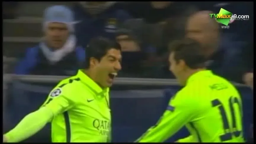 Manchester City 0-1 Barcelona, gol de Suárez / Primer Tiempo