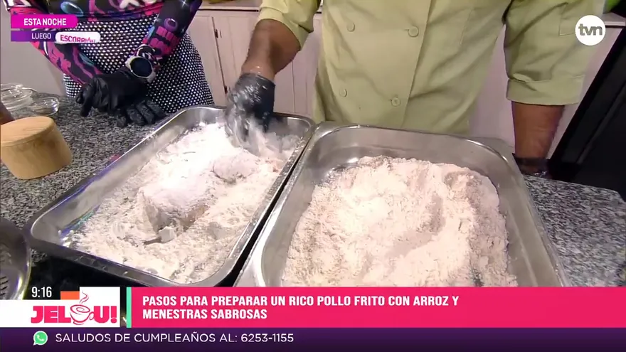Receta: Pollo frito con arroz y menestras