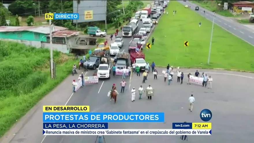 Protestas de los productores en Panamá Oeste