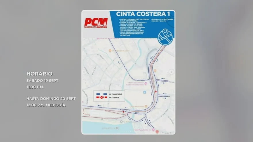 Desde las 11 p.m.: estas vías estarán cerradas por la Panama City Marathon