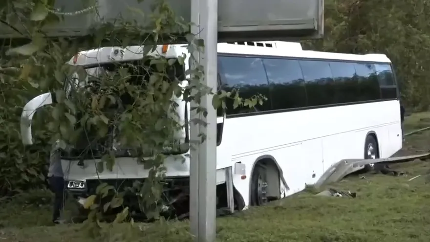 Autobús se accidentó en el Corredor Norte