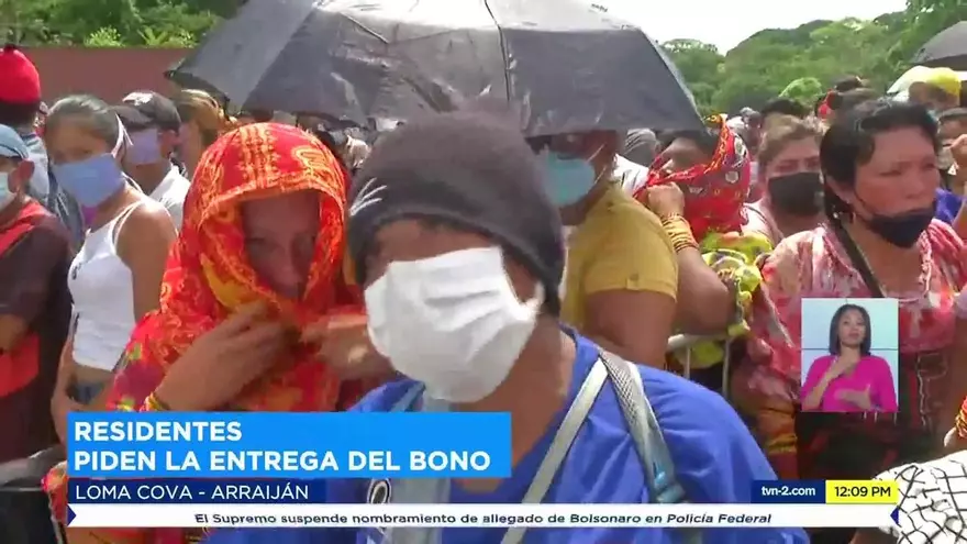 Residentes de Loma Cová piden al entrega del bono de Panamá Solidario