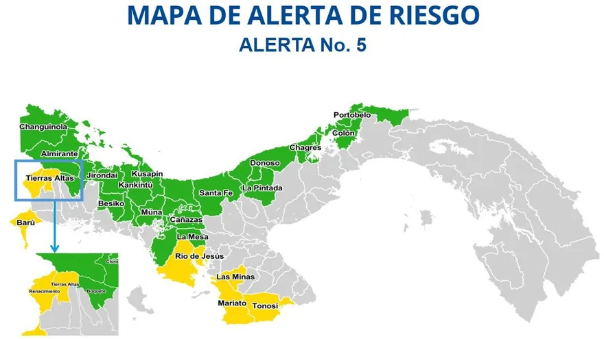 Mapa de alerta del Sinaproc