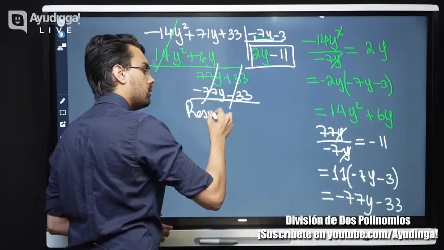 Ayudinga Matemáticas 8° División de Dos Polinomios Ejemplo (Parte IV) 5 de agosto de 2020