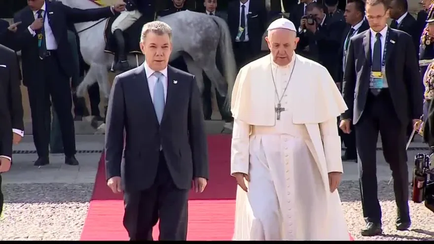 Actos protocolares en la Casa de Nariño en honor al Papa