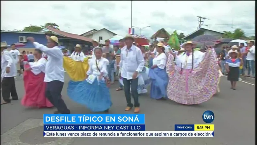 Soná realiza su paseo folclórico y de la pollera