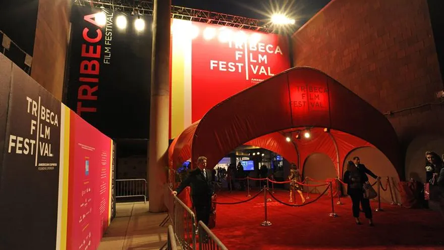Vista general de la entrada al centro de artistas en el festival de cine de Tribeca en Nueva York, Estados Unidos