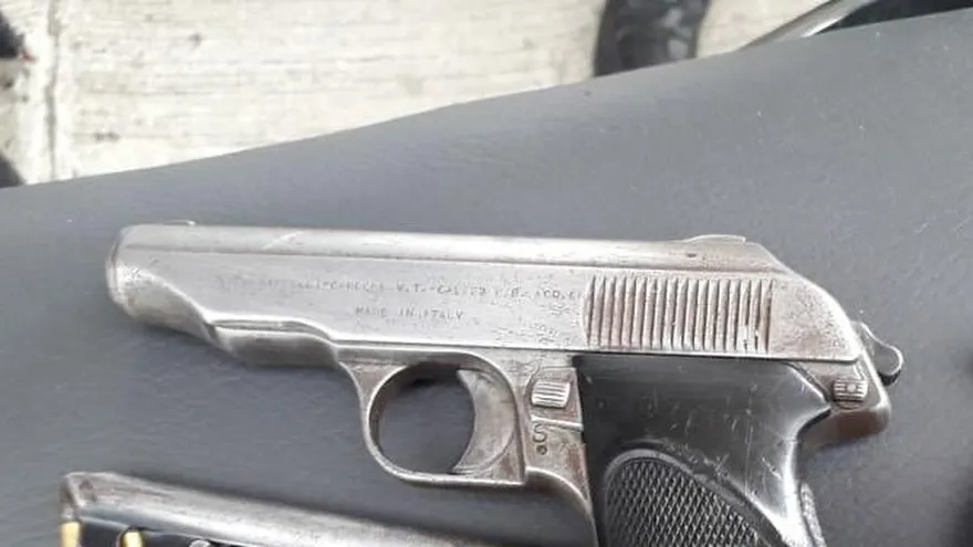 Arma decomisada en este hecho