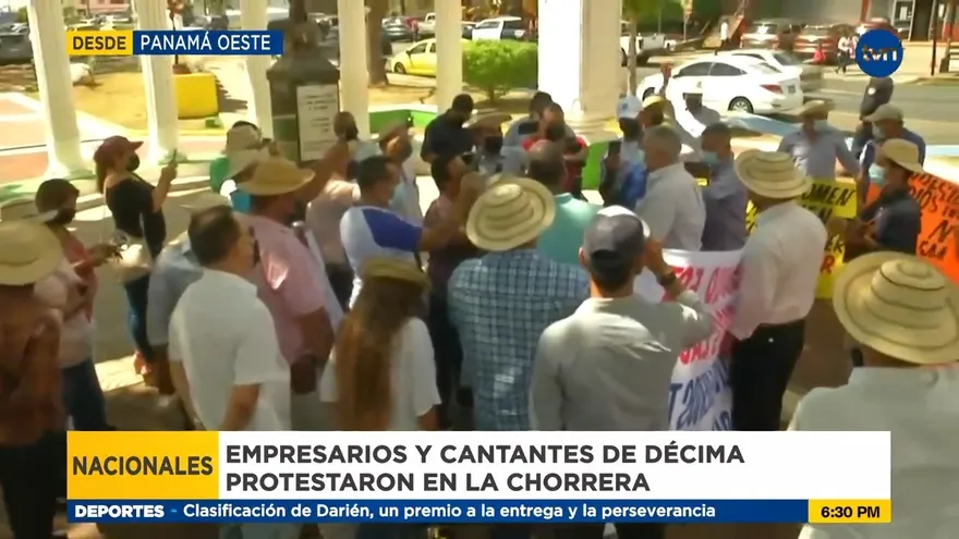 Cantantes de décima protestaron en La Chorrera