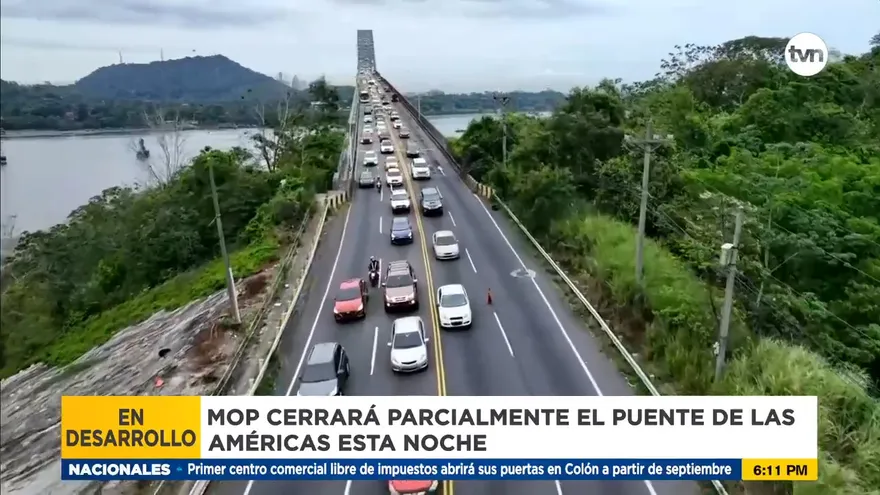 Cerrarán parcialmente el Puente de las Américas para reparación