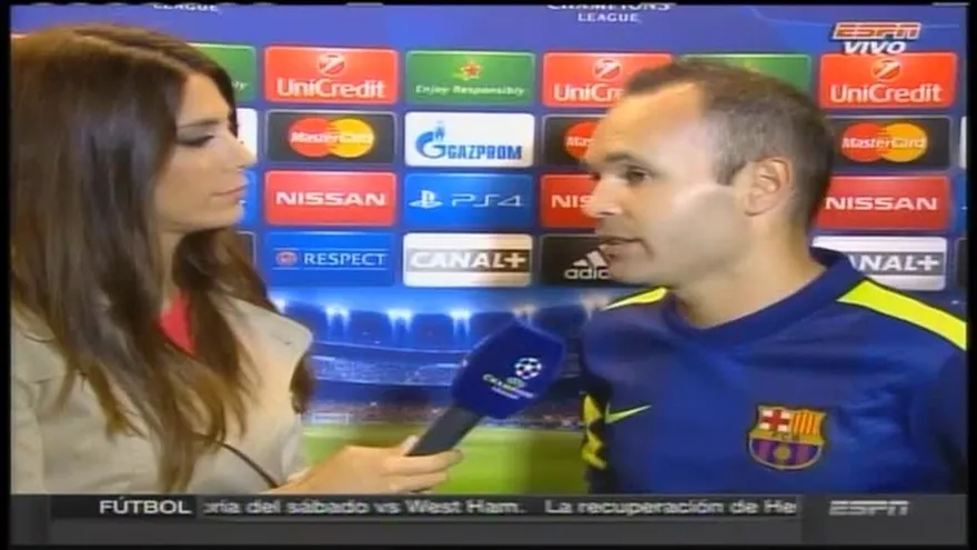 Entrevista a Iniesta tras la derorta en Champions