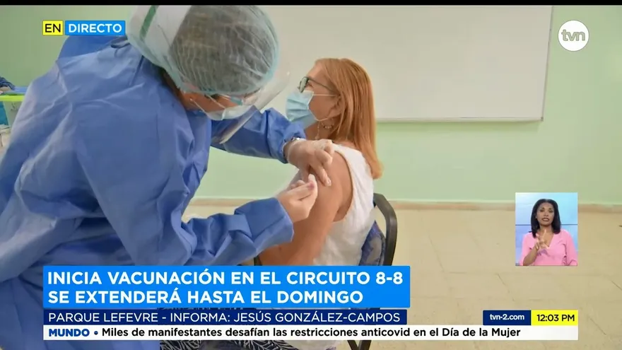 Transcurre la vacunación en el circuito 8-8