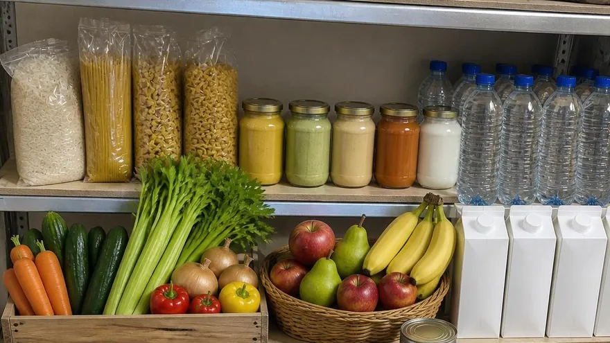 Imagen creada con fines ilustrativos de verduras y legumbres no perecederos