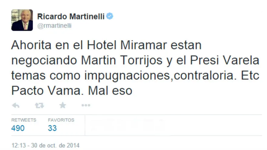 Martinelli insiste en Pacto 'VaMa'